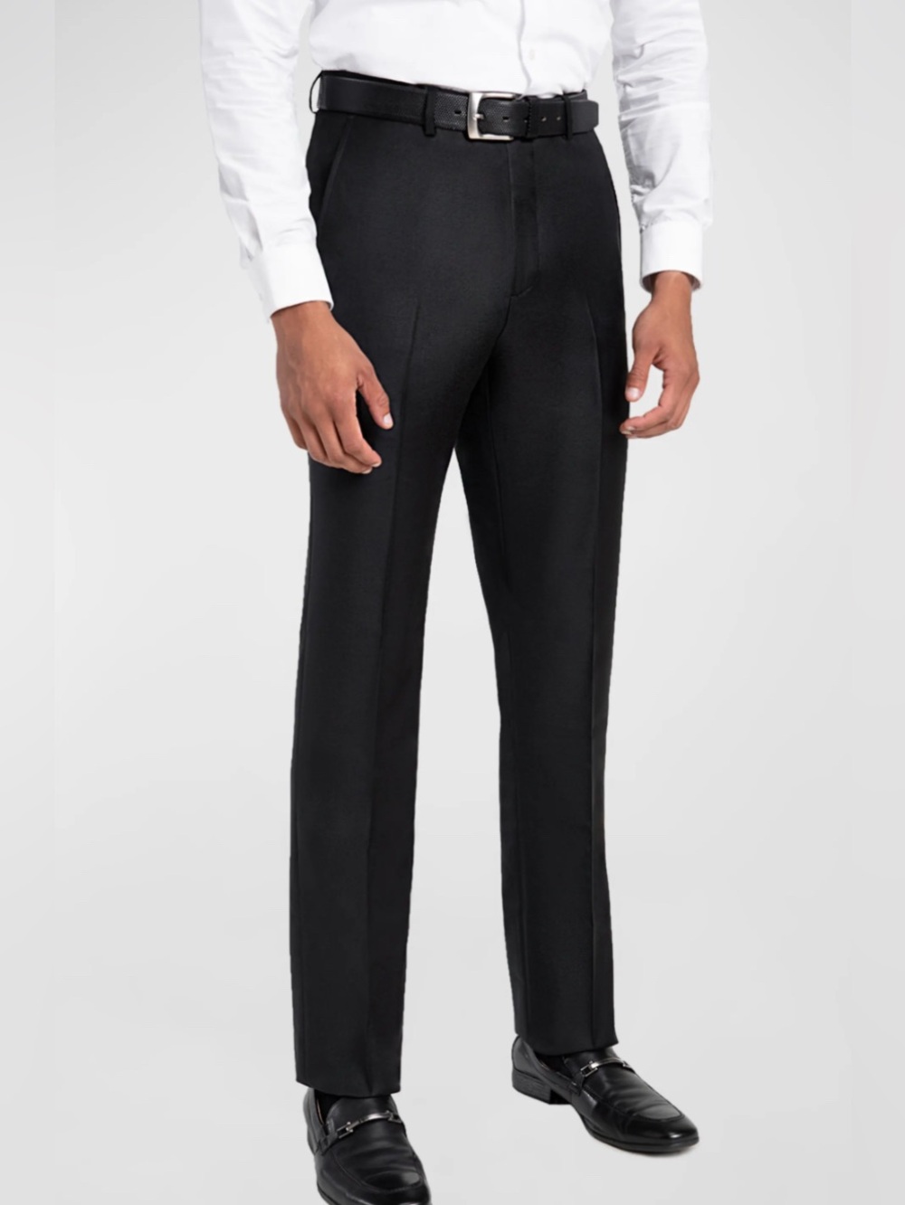 NWT Neiman Marcus Men's Black Dress Trousers with Back Welt Pockets 44”